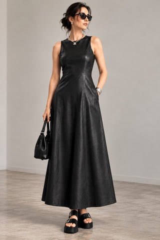 Vestido ANISA sin mangas evasé negro