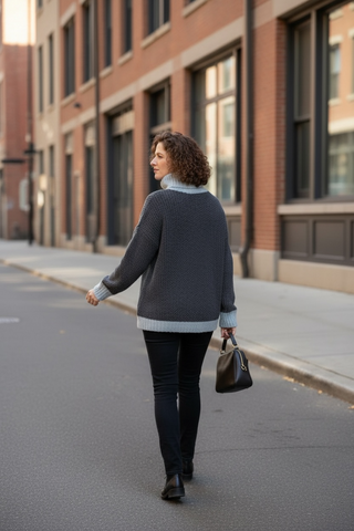 Jersey VAILA grueso rizado azul