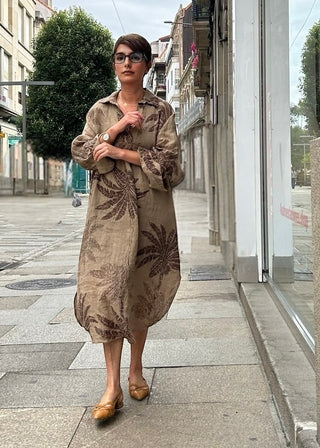 Vestido MILDRED lino 100% palmeras