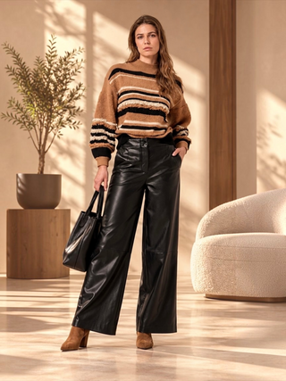 Pantalon CAPU estilo recto y ancho negro