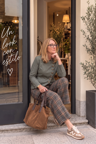 Pantalon PAX cuadros de antelia  kaki
