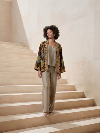 MASHA el kimono de terciopelo bordado