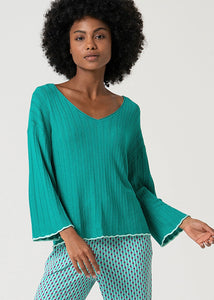 Jersey LITI oversize escote pico esmeralda