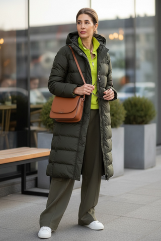 Parka PUDDLE guateado largo kaki