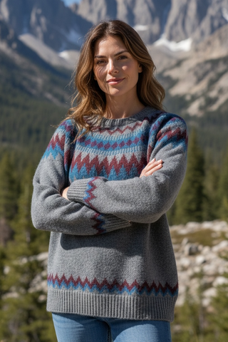 Jersey ALÍSEA con estampado invernal gris oscuro