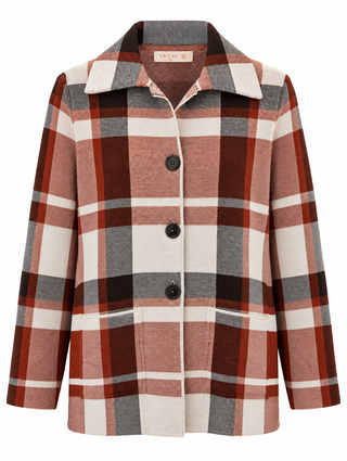 Chaqueta RUSSO cuello polo cuadros burdeos