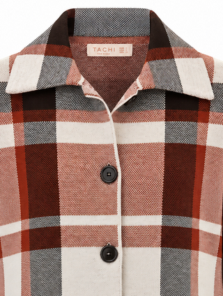 Chaqueta RUSSO cuello polo cuadros burdeos