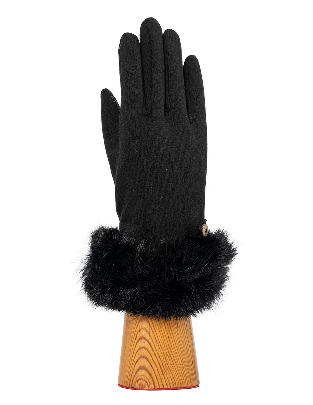 Guantes punto pelo natural negro