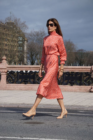 Falda CAMILA lunares rojo