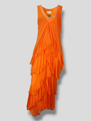 Vestido YOANA seda volantes
