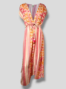 Vestido MORELIA largo algodón rosa