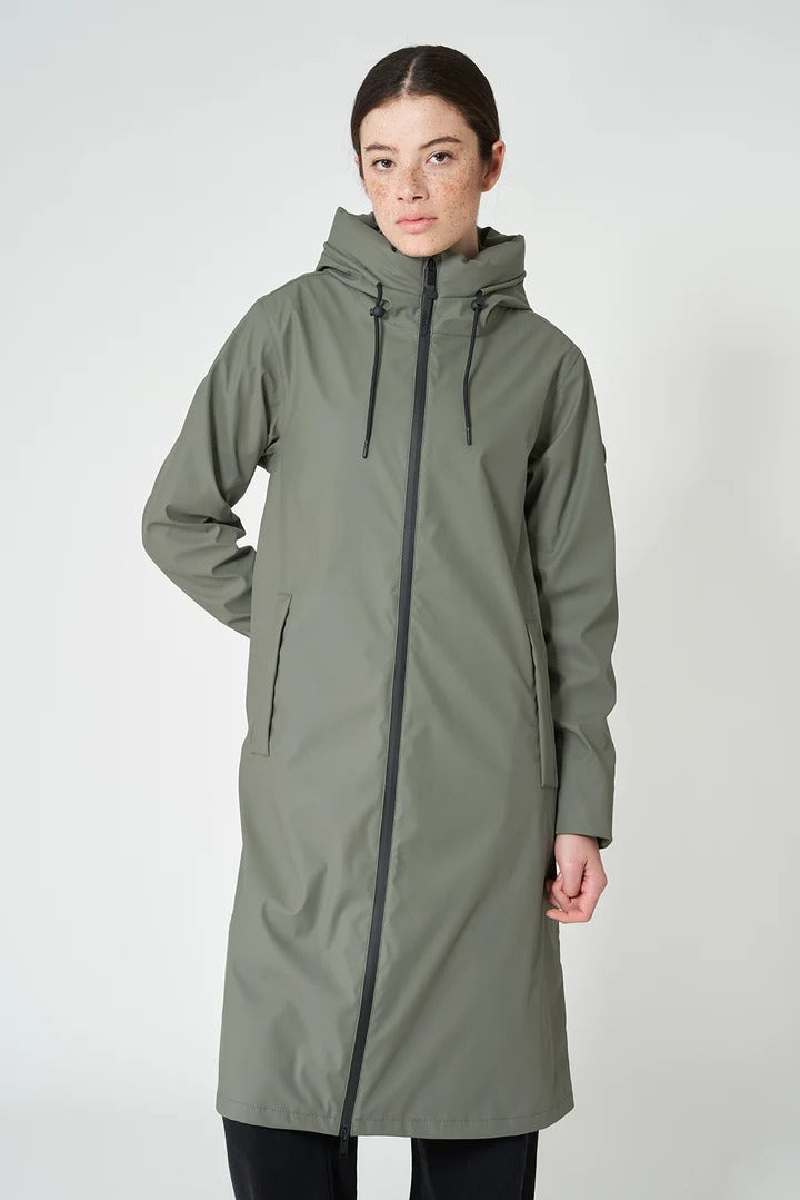 Parka NEIGE larga cremallera impermeable petroleo