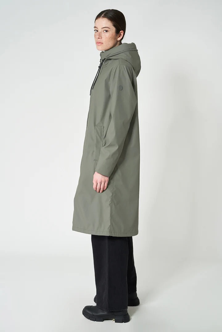 Parka NEIGE larga cremallera impermeable petroleo