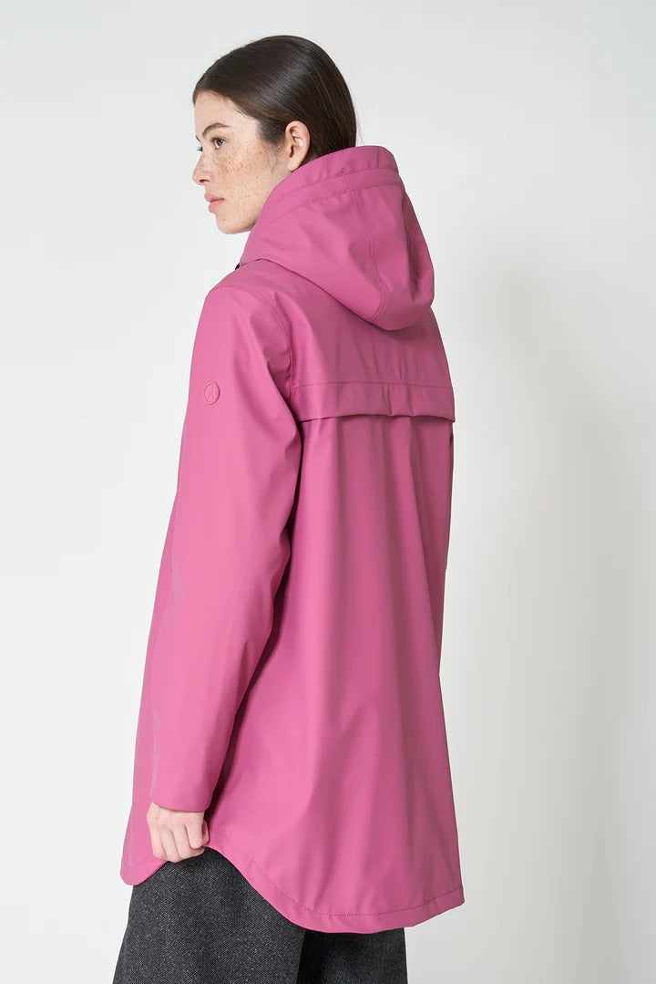 Parka SNOW midi cremallera impermeable rosa