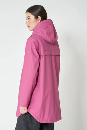 Parka SNOW midi cremallera impermeable rosa