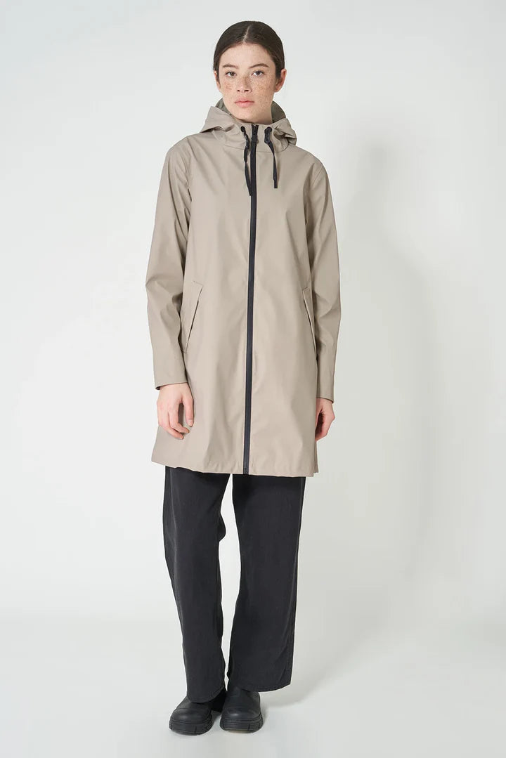 TANTA parka NUOVOLA midi bolsillos beige