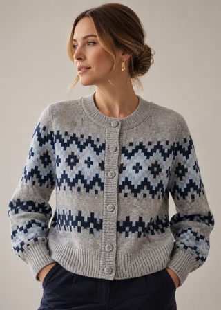Chaqueta GRIMBEY nórdica  gris y azul