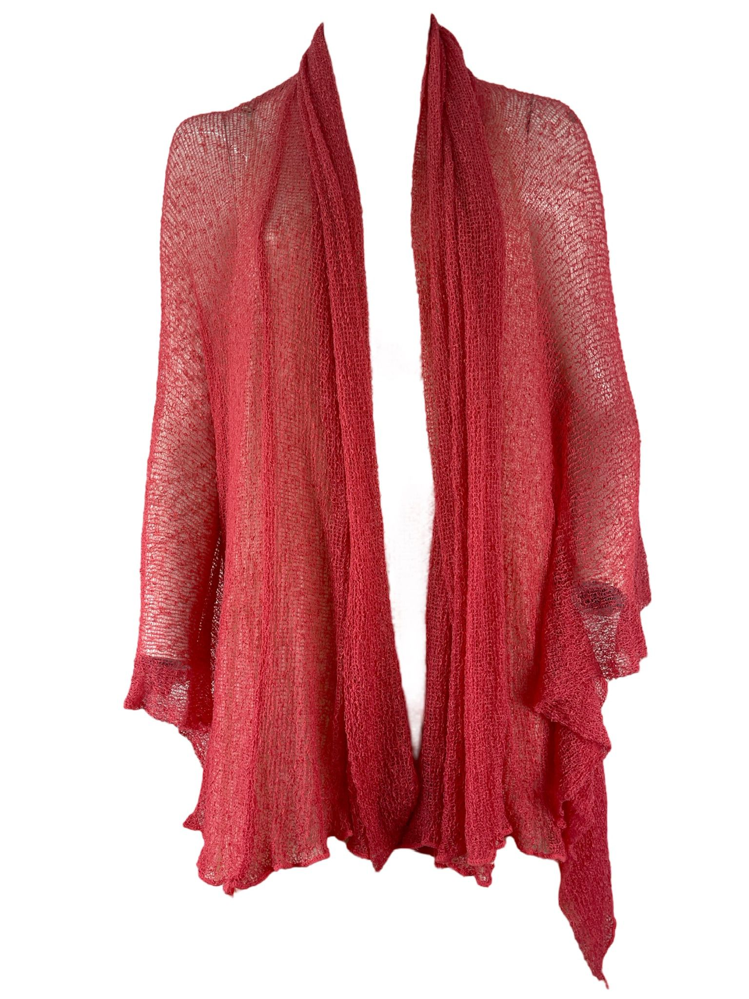 Chaqueta MARINA larga crochet coral