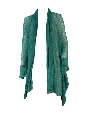 Chaqueta MARINA larga crochet agua