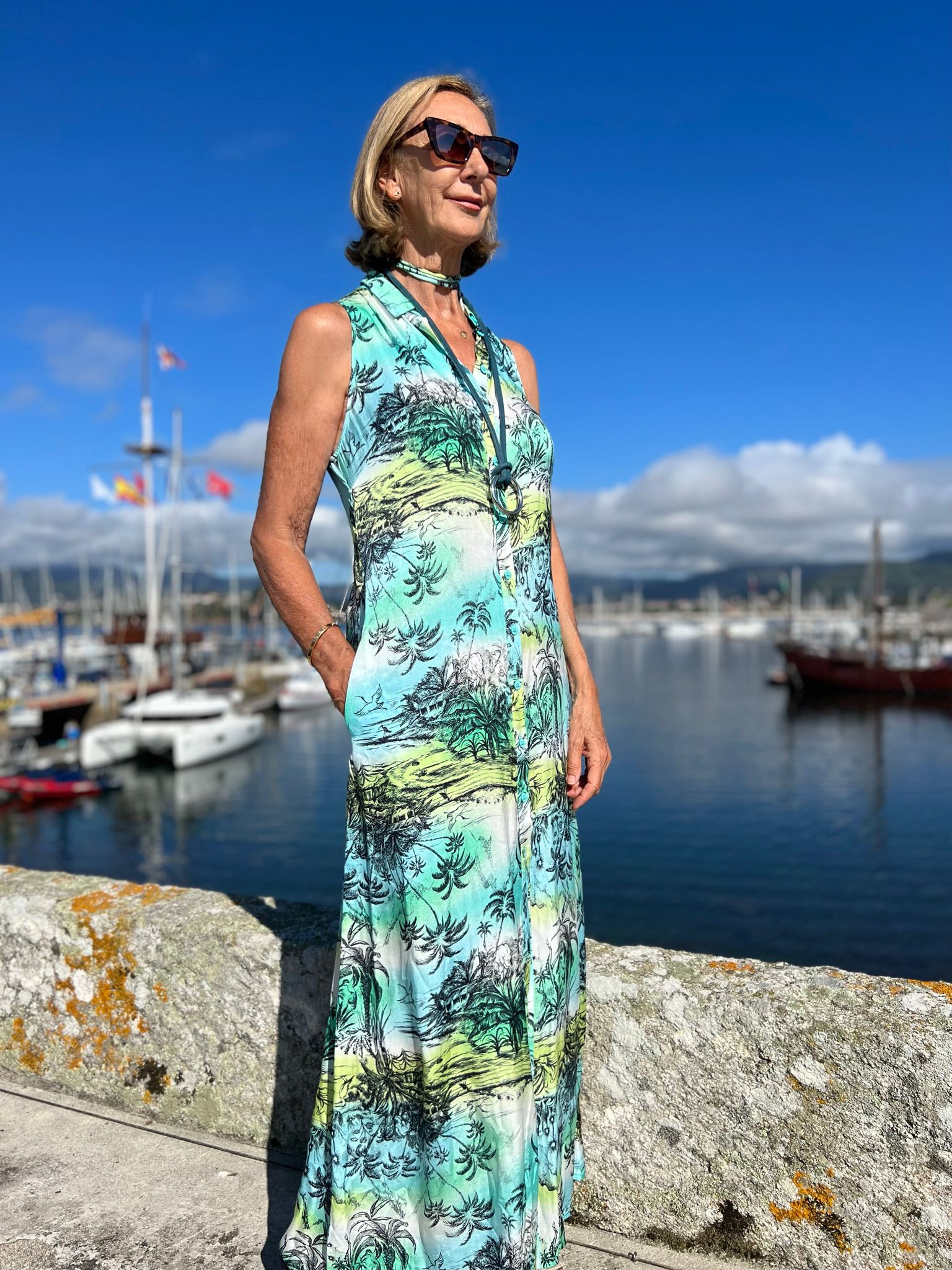 Vestido OASA camisero azul