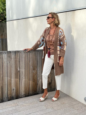 Chaqueta BAYONA crochet tostada