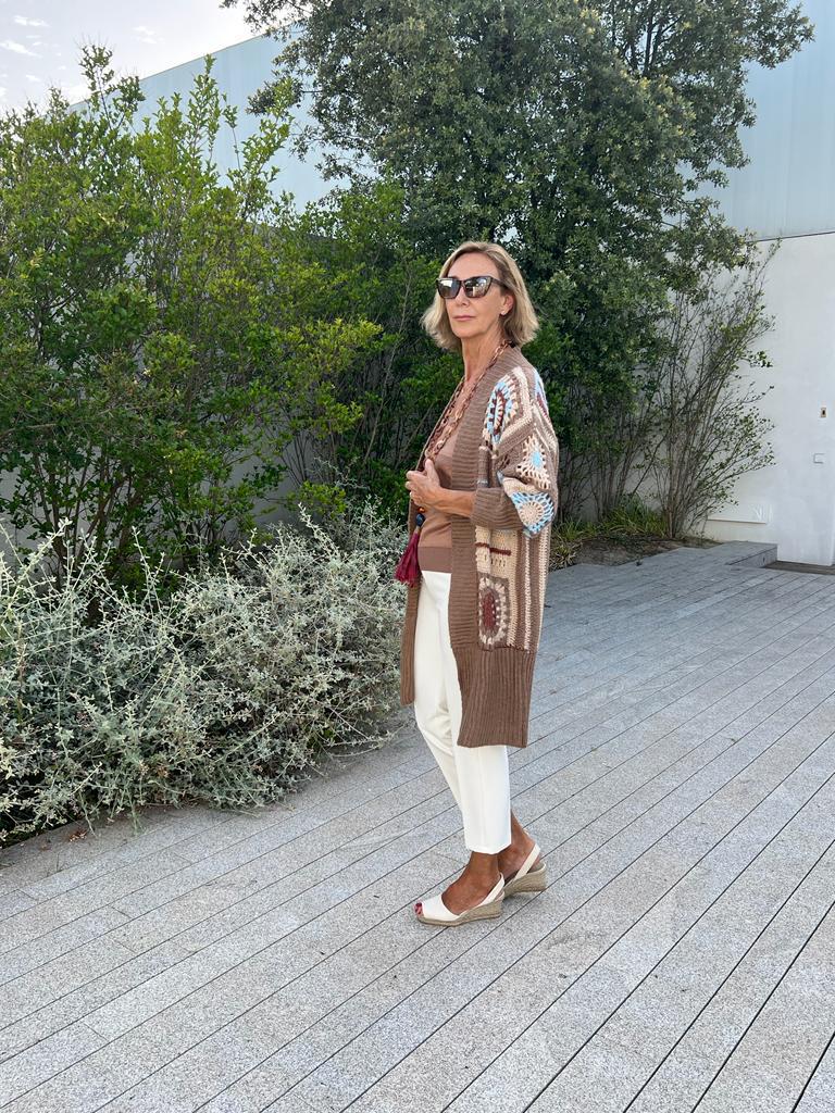 Chaqueta BAYONA crochet tostada