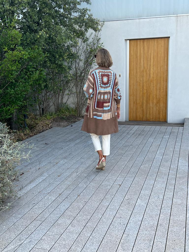Chaqueta BAYONA crochet tostada