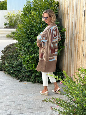 Chaqueta BAYONA crochet tostada