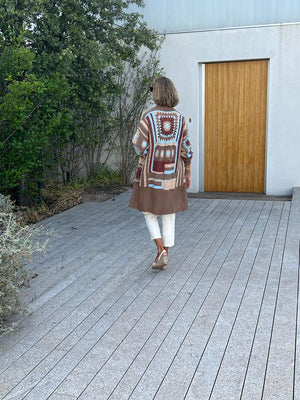 Chaqueta BAYONA crochet tostada