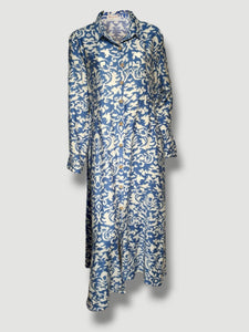 Vestido PAULA camisero midi estampado azul