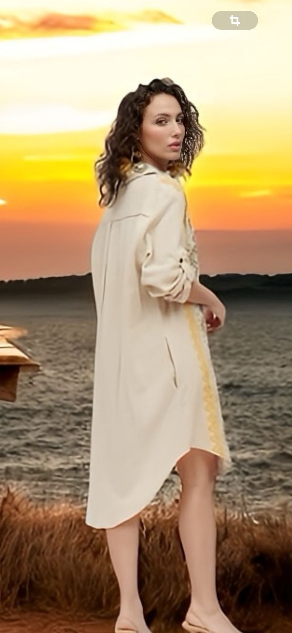 Vestido ZAGROS algodón rustico estampado