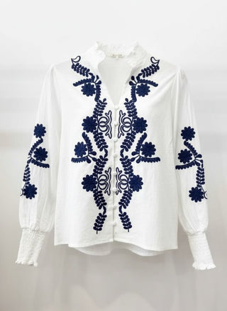 Blusa EDWINA bordada blanca