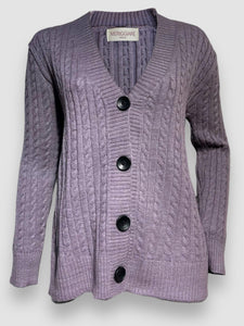 Cardigan  AGNES punto con botone lila