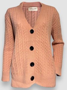 Cardigan  AGNES punto con botone salmón