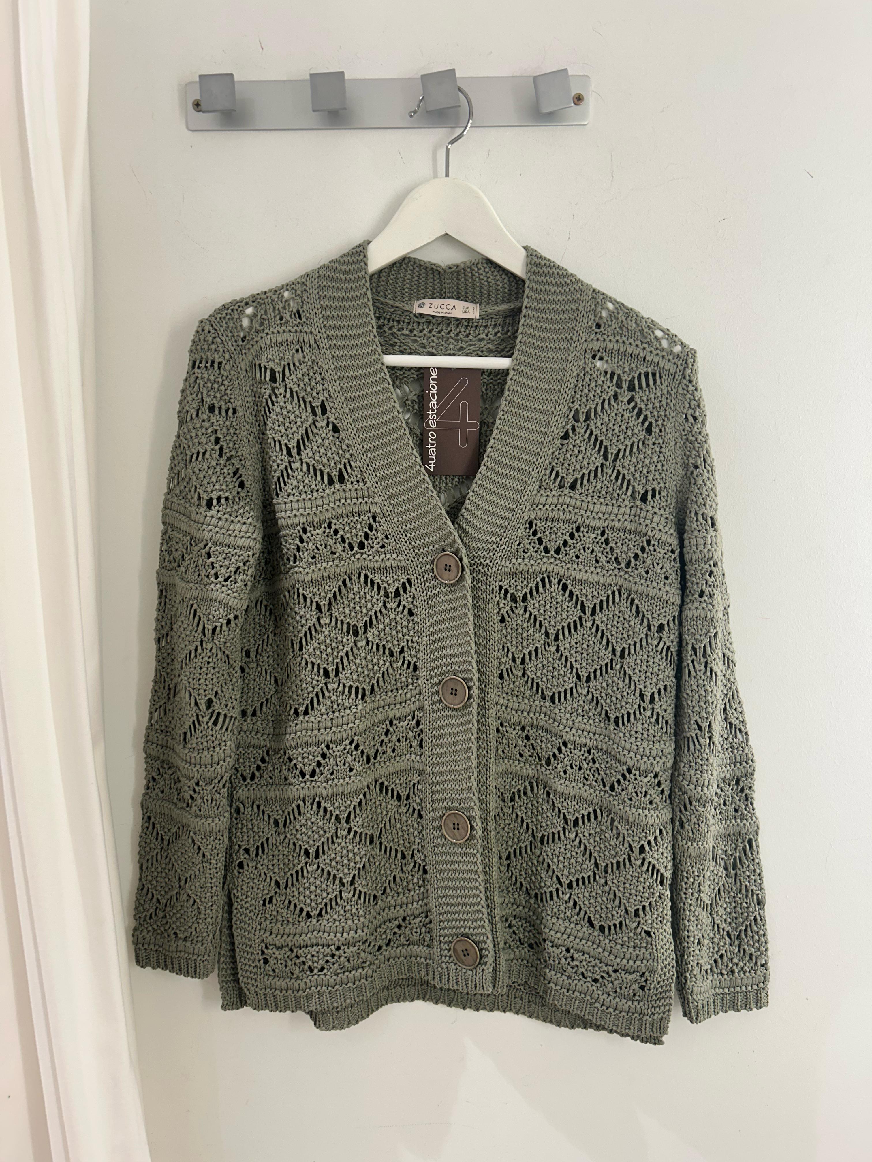 Chaqueta COCOA calada rombos kaki