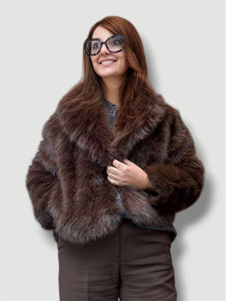 Chaqueta SIENA corta de pelo cholotate