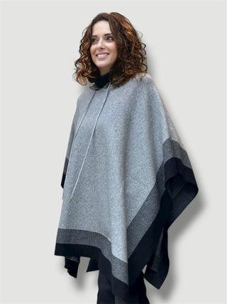 Poncho BORNEO con capucha gris