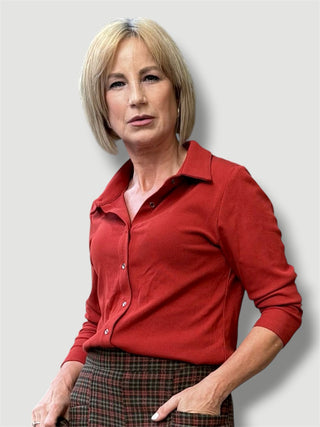 Camisa FLORE pana fina rojo