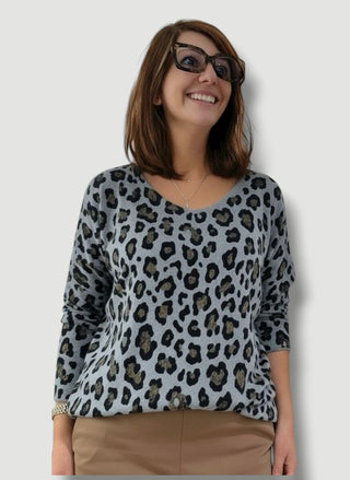 Camiseta CHEETA animal print leopardo gris
