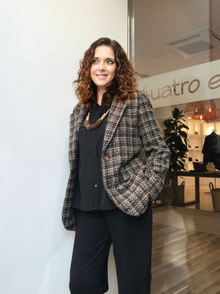 Blazer HILDA a cuadros marrón