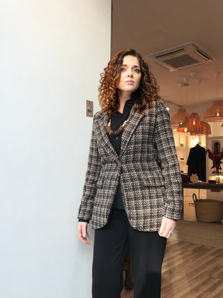 Blazer HILDA a cuadros marrón