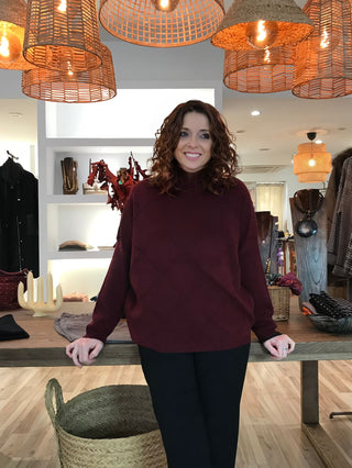 Jersey GLEND estampado ochos burdeos