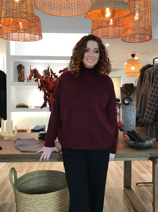 Jersey GLEND estampado ochos burdeos