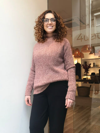 Jersey MIA de punto cuello alto granate