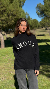 Jersey AMOUR oversize letras negro