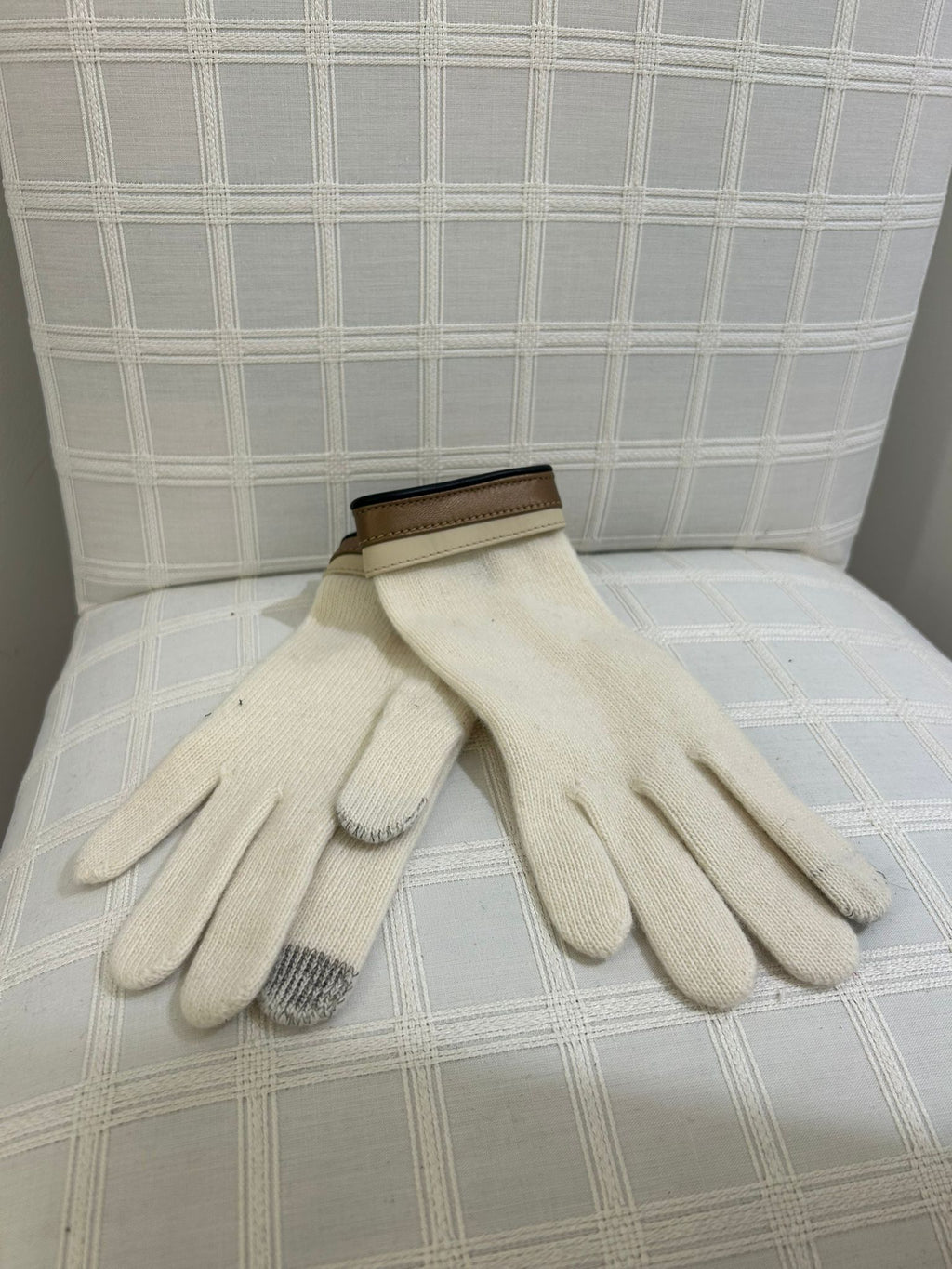 Guantes de lana y cashmere beige