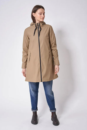 TANTA parka NUOVOLA midi bolsillos camel