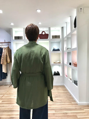 Kimono MULÁN liso corto verde kaki
