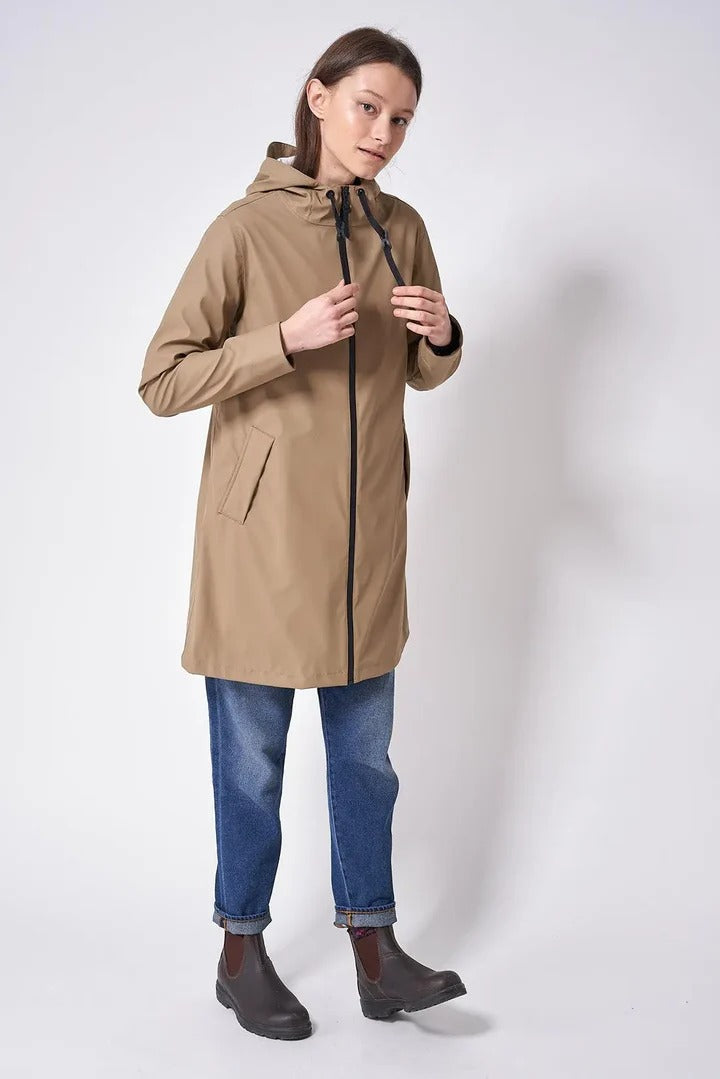 TANTA parka NUOVOLA midi bolsillos camel