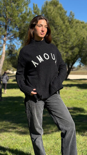 Jersey AMOUR oversize letras negro